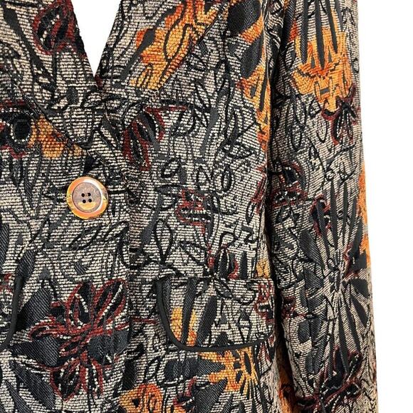 Coldwater Creek Womens Whimsigoth Velvet Floral Suit Jacket Blazer Ribbed sz S - Picture 15 of 16